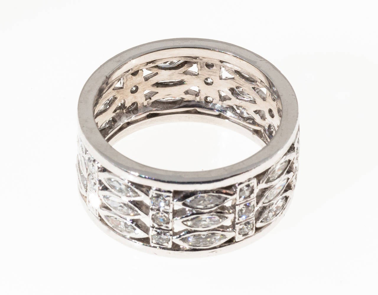 marquise and round diamond eternity band