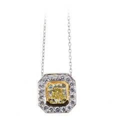 Peter Suchy Designs Yellow Canary Diamond Gold Platinum Pendant Chain