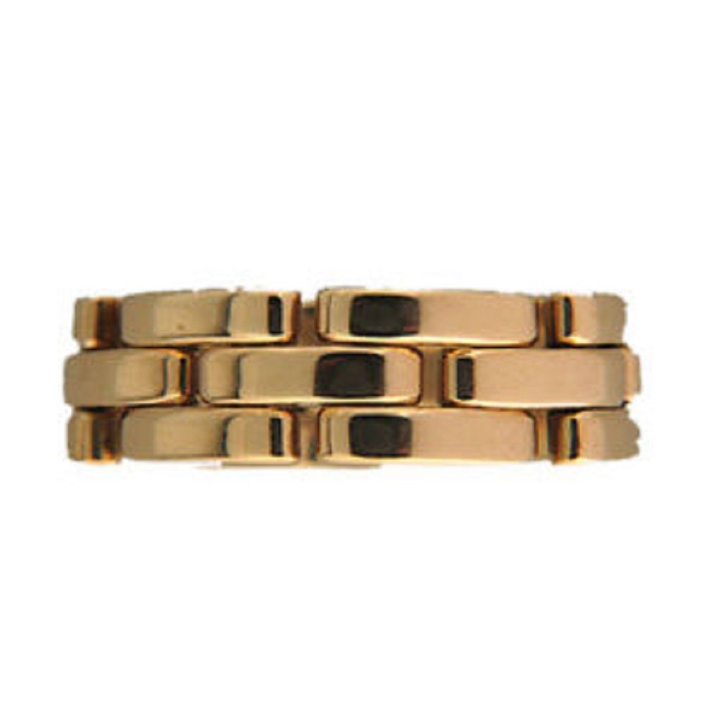 Women's Three Row Gold  Link Ring