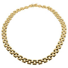 RC Gold Three Row Panther Link Necklace 11