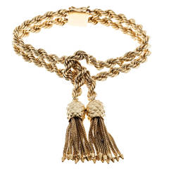 Tiffany & Co. Rope Knot Tassel Gold Bracelet