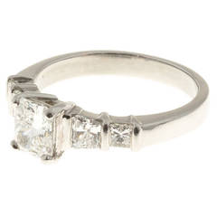 Radiant Cut Diamond Platinum Ring 1