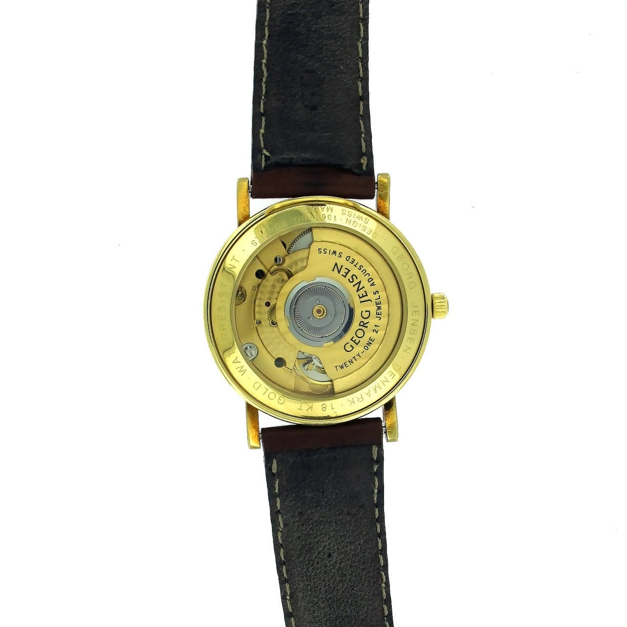 Men's Georg Jensen Yellow Gold Self Wind Wristwatch Ref 1365