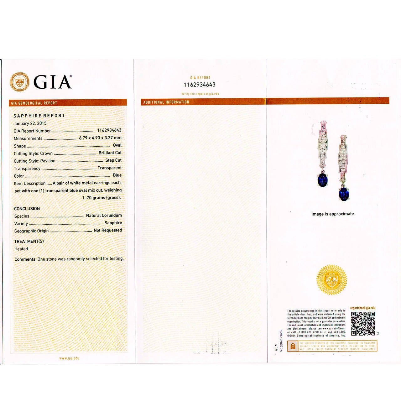 GIA Certified 2.00 Carat Oval Sapphire Diamond Gold Dangle Earrings Bon état à Stamford, CT