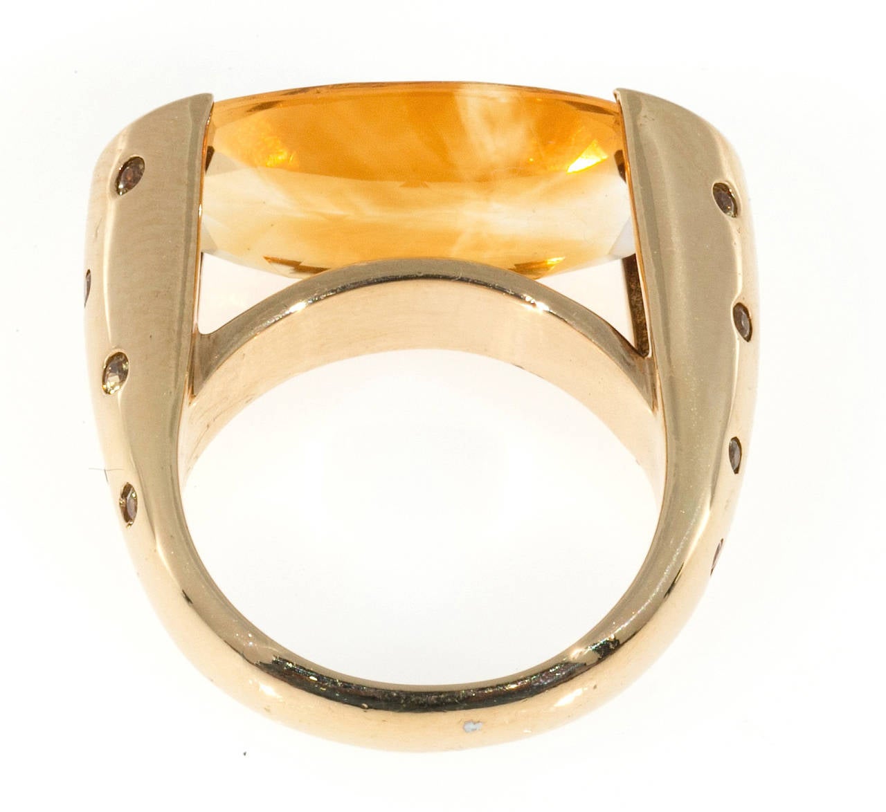 Modern Sonia B Oval Golden Citrine Yellow Sapphire Gold Ring