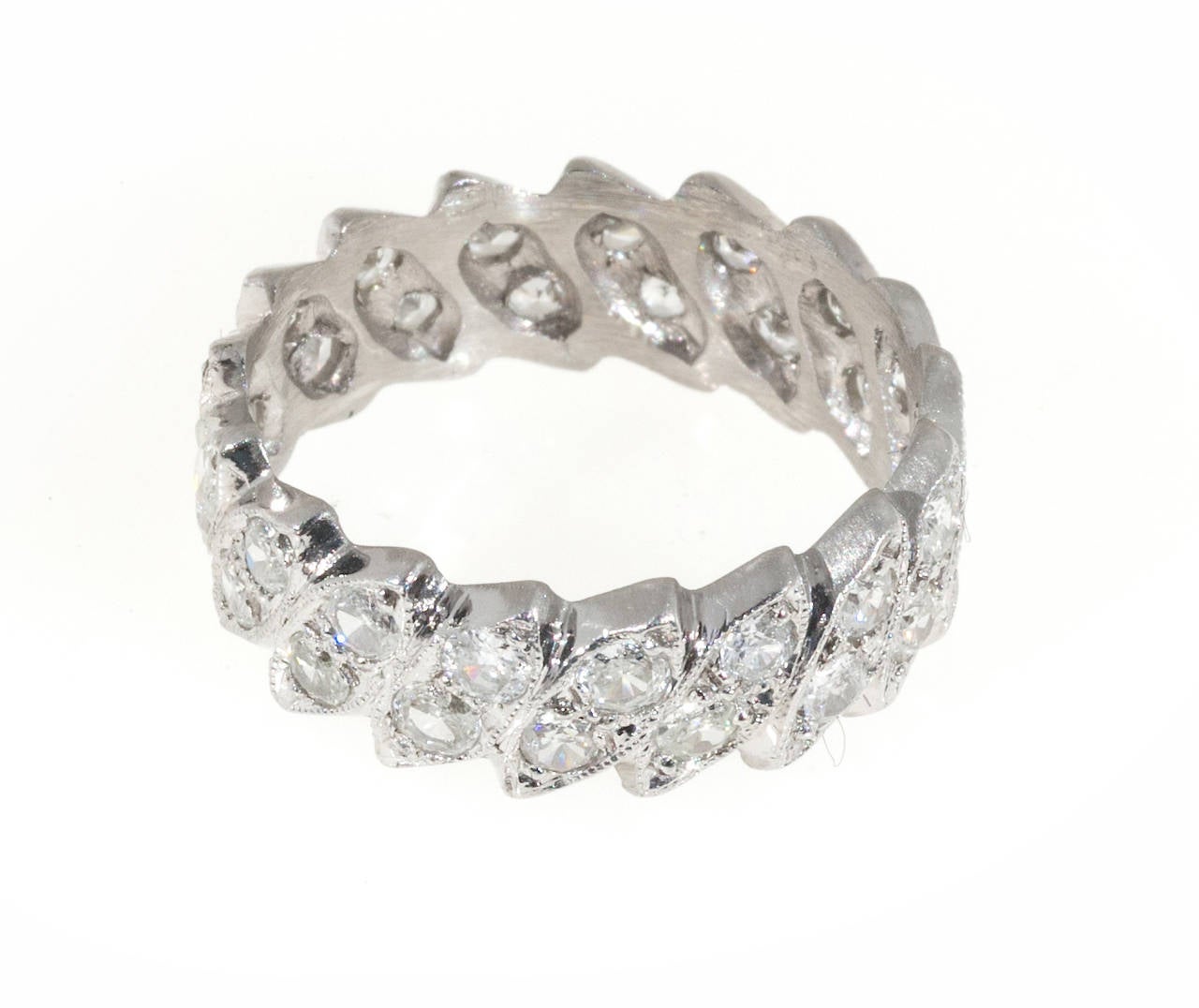 Modern Diamond Platinum Eternity Band Ring