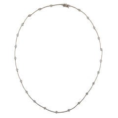 Diamond Platinum Bar And Hinged Necklace Chain 9