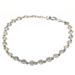 24 Brilliant Full Diamond Platinum Tube Set Bracelet 12