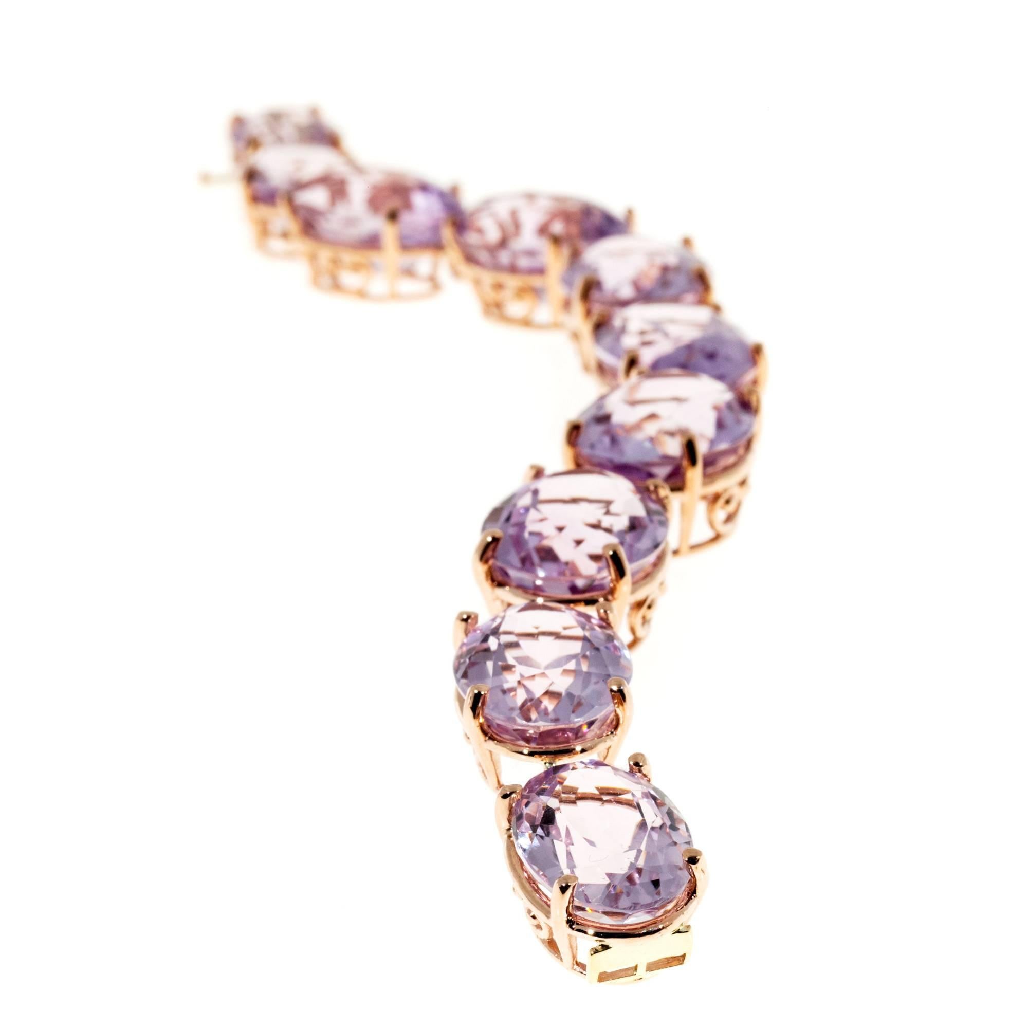 Peter Suchy Lilac Amethyst Gold Bracelet In Good Condition In Stamford, CT