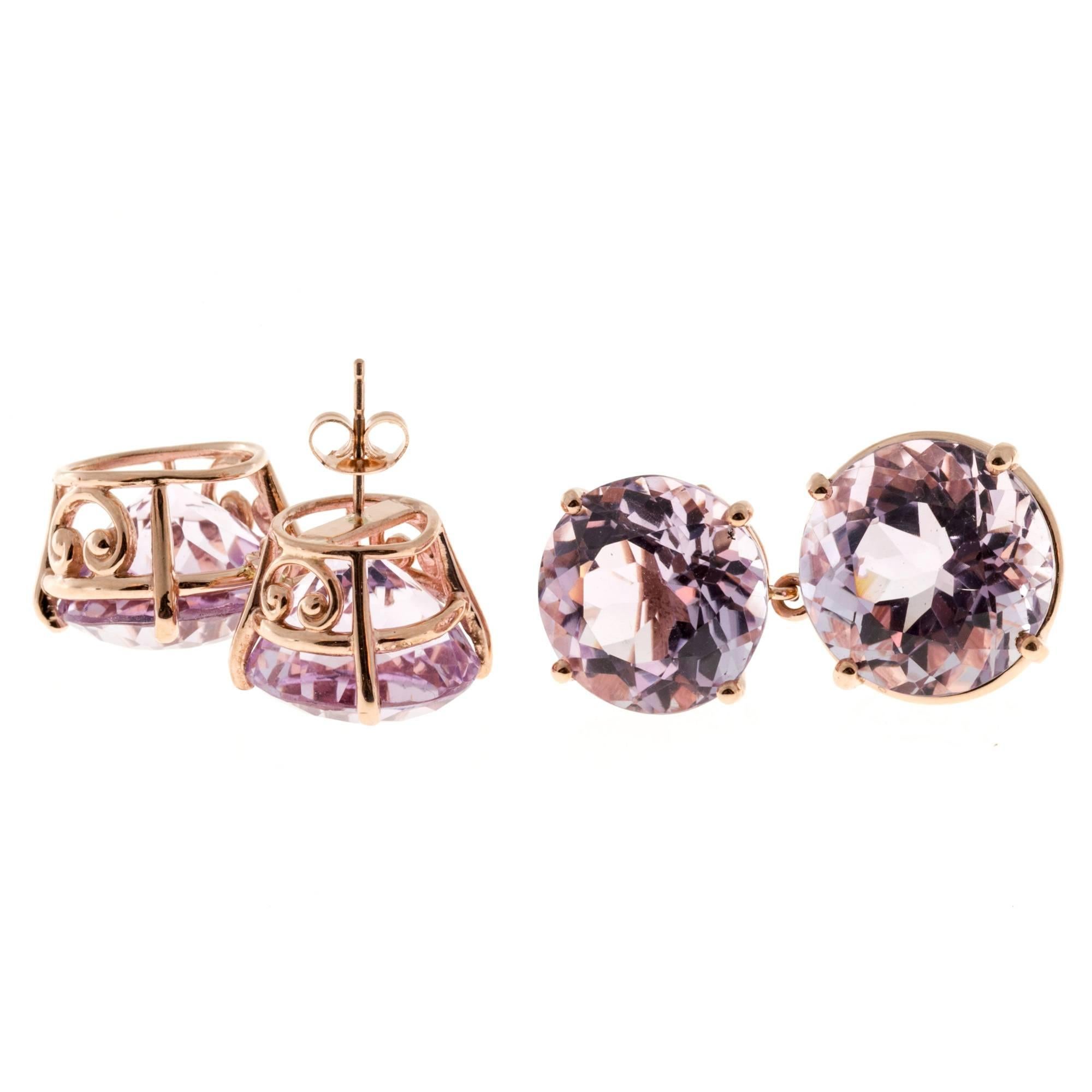 Peter Suchy Lilac Amethyst Gold Earrings 1
