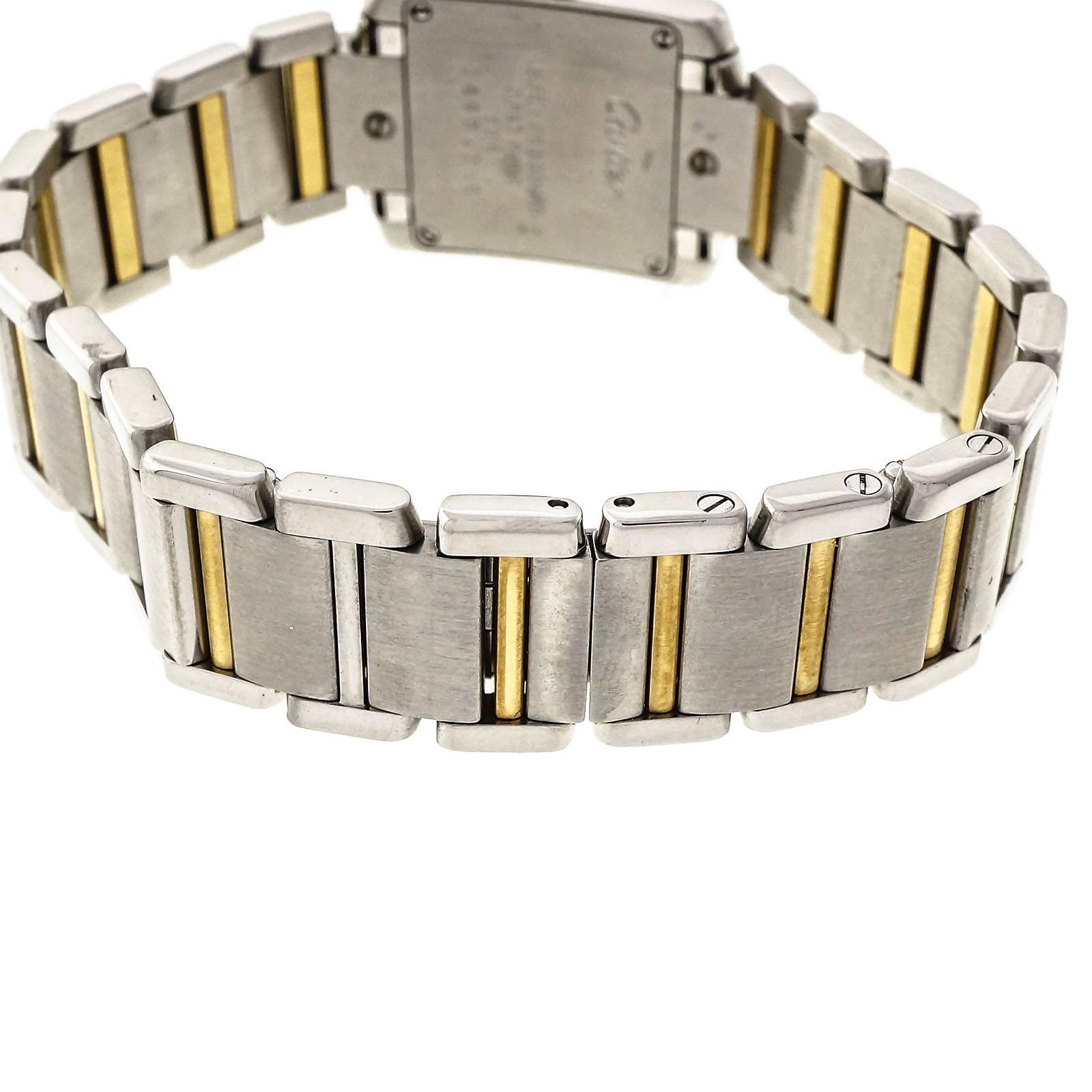 Cartier Lady's Yellow Gold Stainless Steel Tank Francaise Wristwatch 1