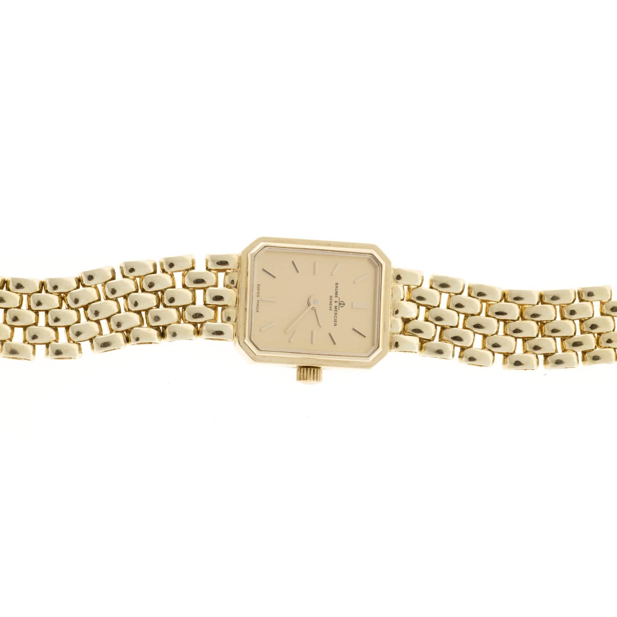 Baume & Mercier Montre-bracelet panthère en or jaune à 5 rangées de quartz, pour femmes 1