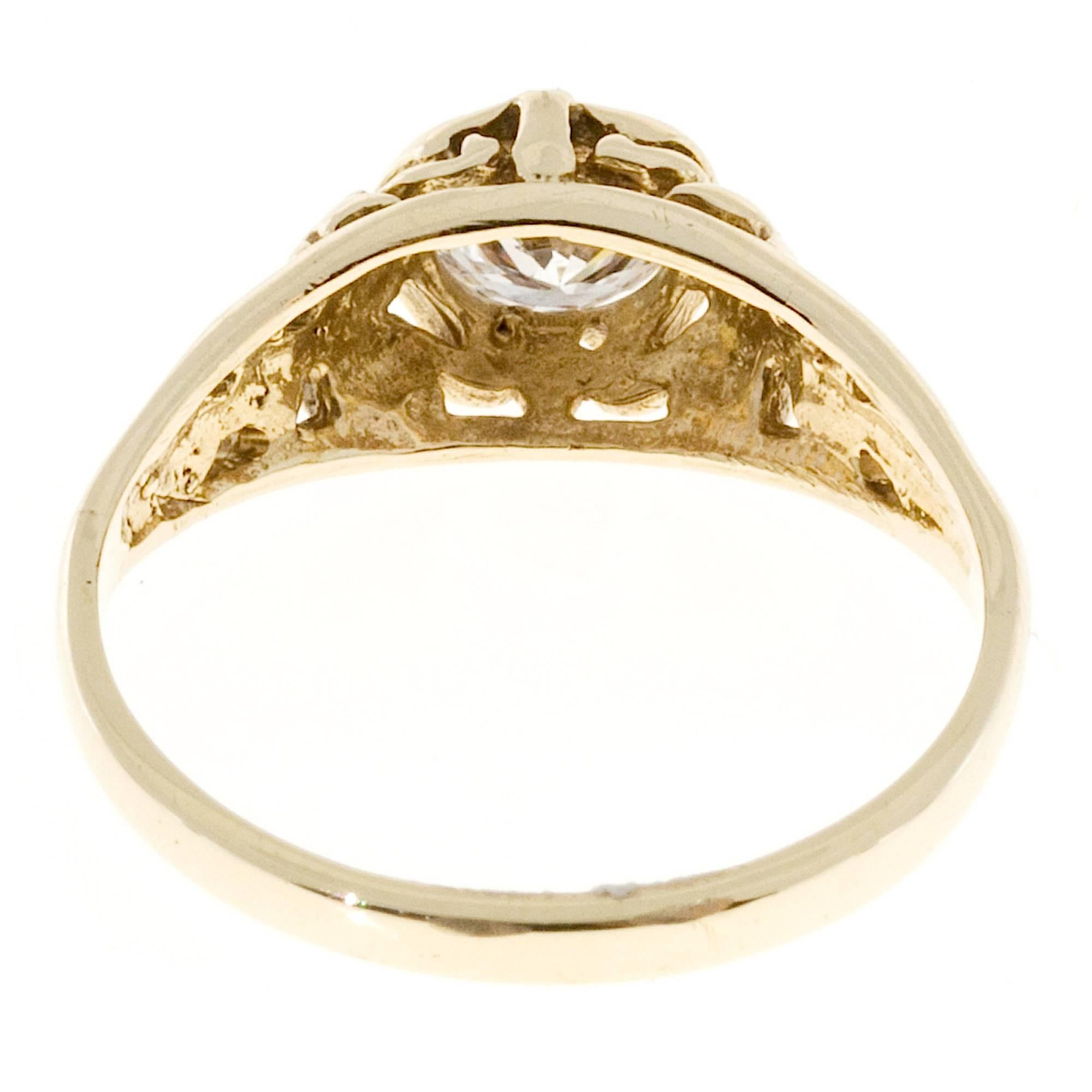 gold filigree ring with diamond