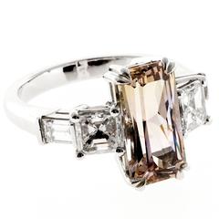 Peter Suchy Orange Blue Natural Sapphire Diamond Platinum Engagement Ring