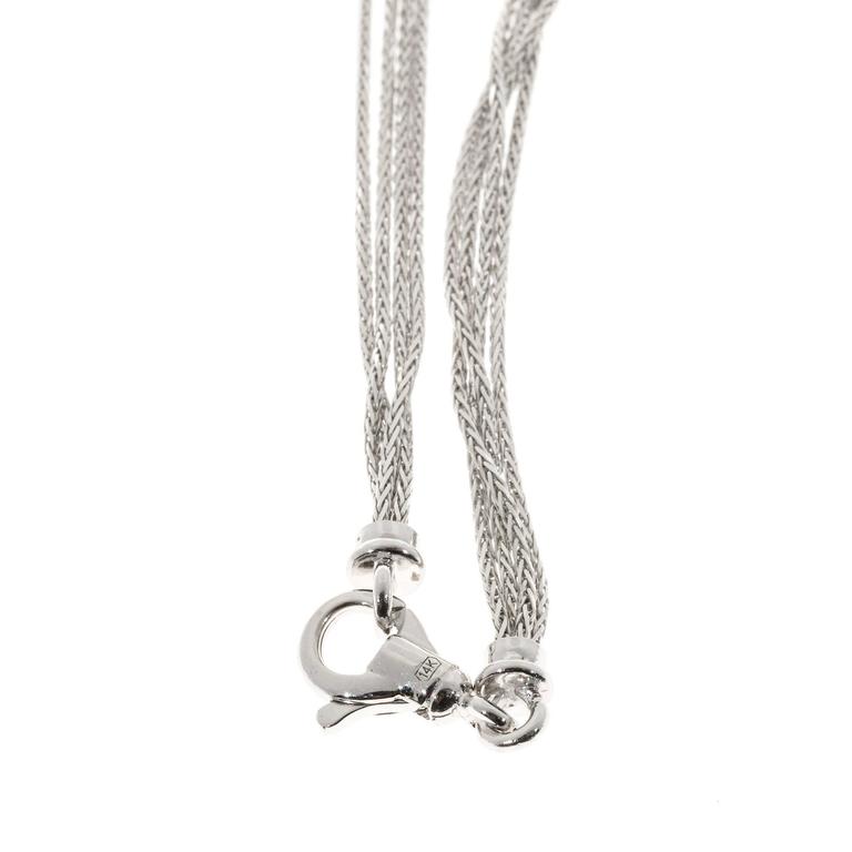 Diamond Gold Triple Heart Pendant Necklace For Sale at 1stDibs