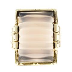 1930s Natural Chalcedony Gold Ring