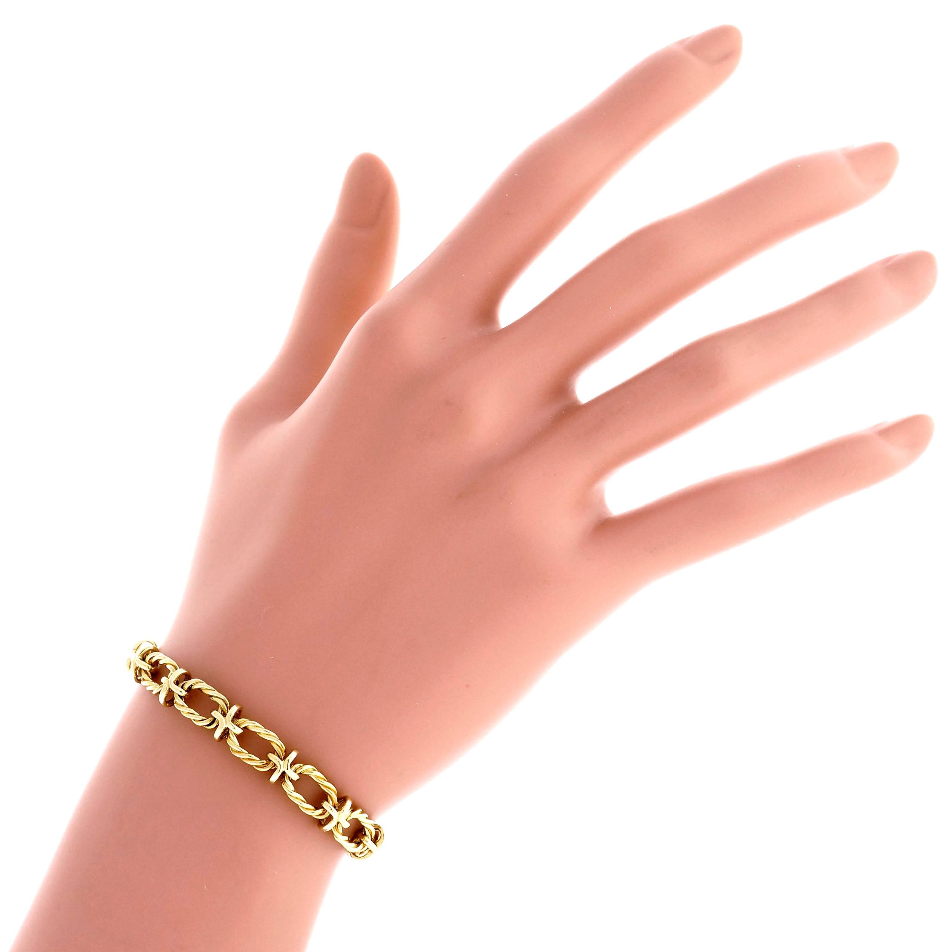 Tiffany & Co. Oval Twisted Cable Link Gold Bracelet 1