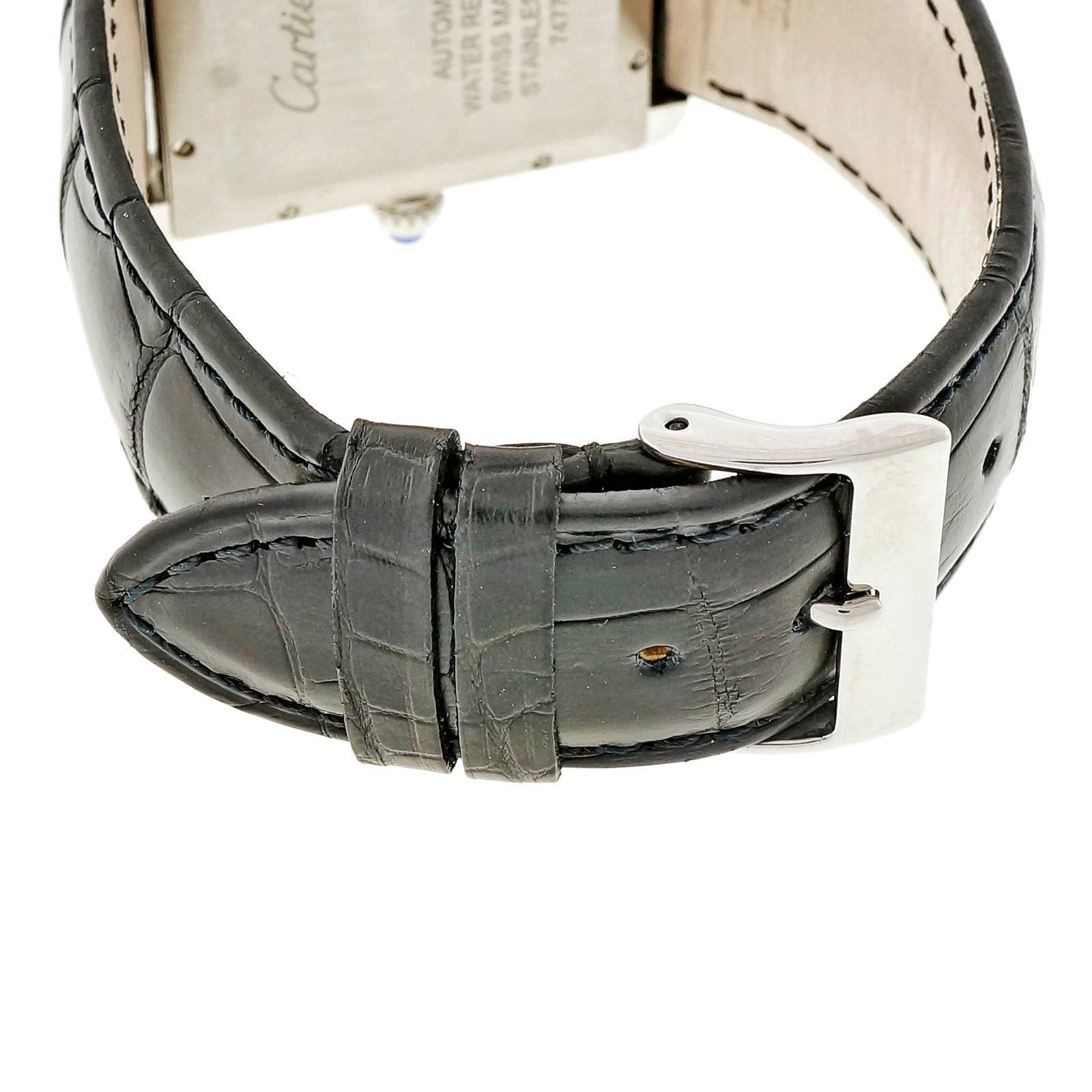 Cartier Stainless Steel Tank Solo Automatic Date Wristwatch 1
