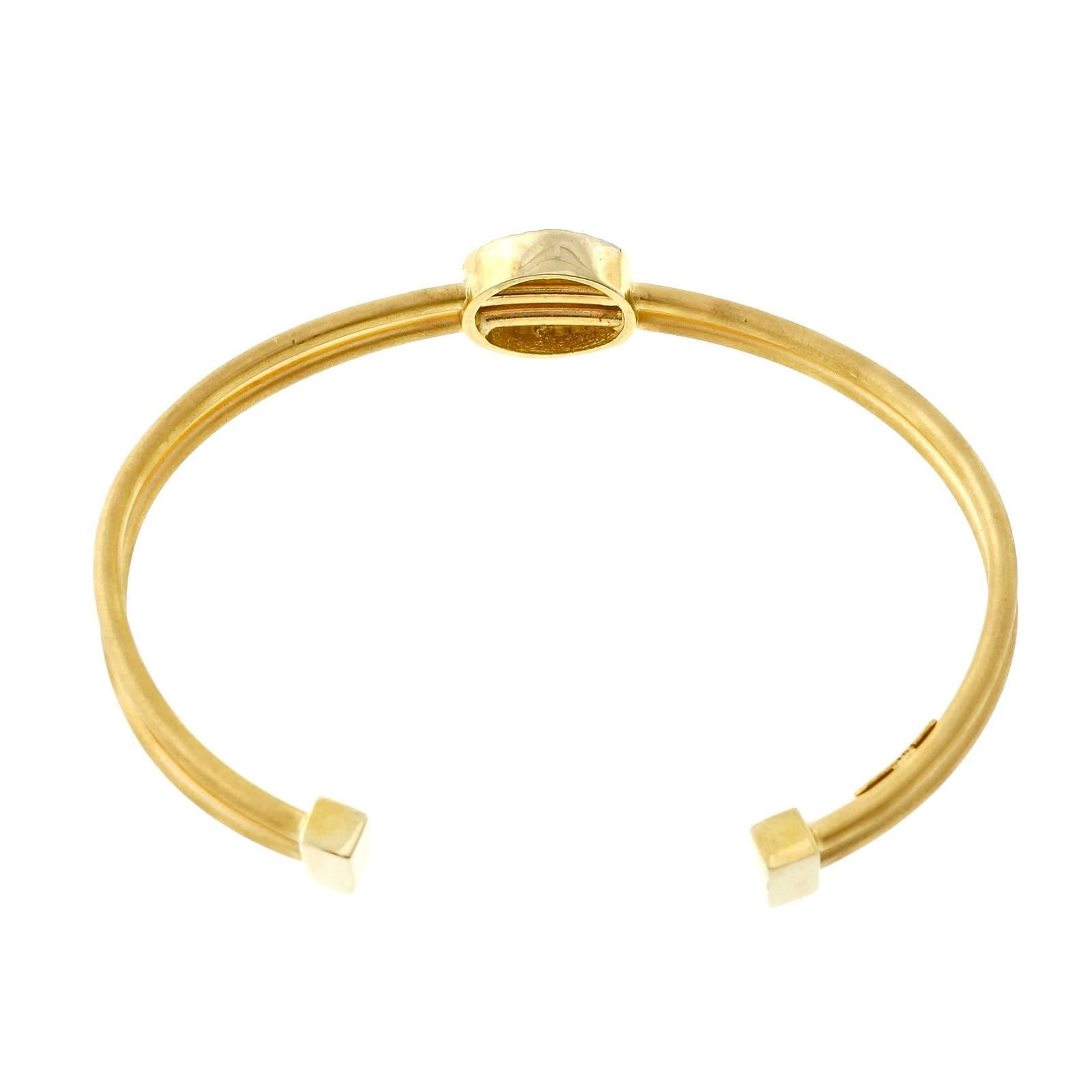 Isaac Reiss Diamond Gold Two Row Slip On Bangle Bracelet 1