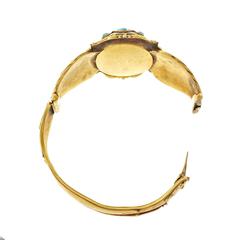 Natural Persian Turquoise Gold Bangle Bracelet