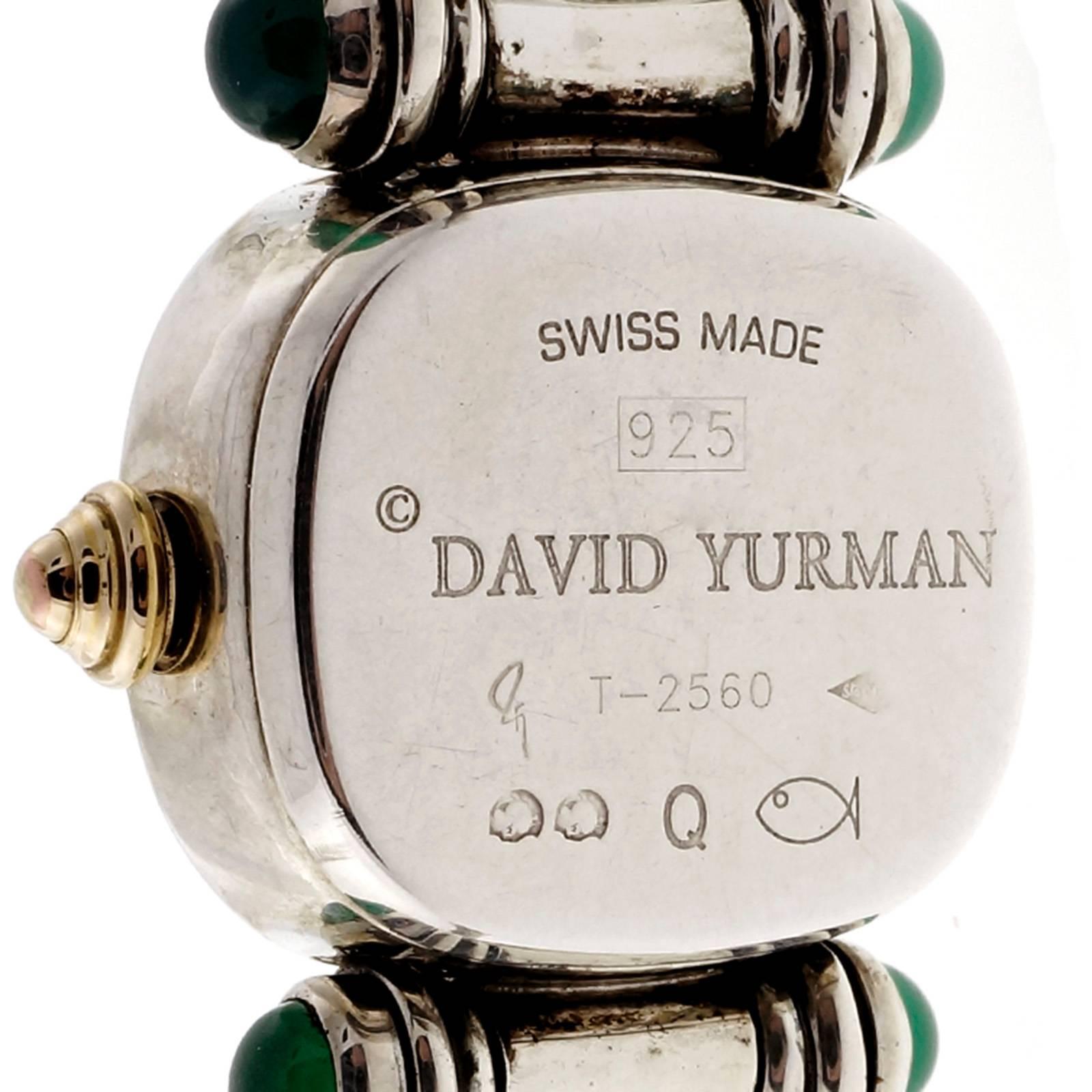 Round Cut David Yurman Yellow Gold Silver Cable Quartz Wristwatch For Sale