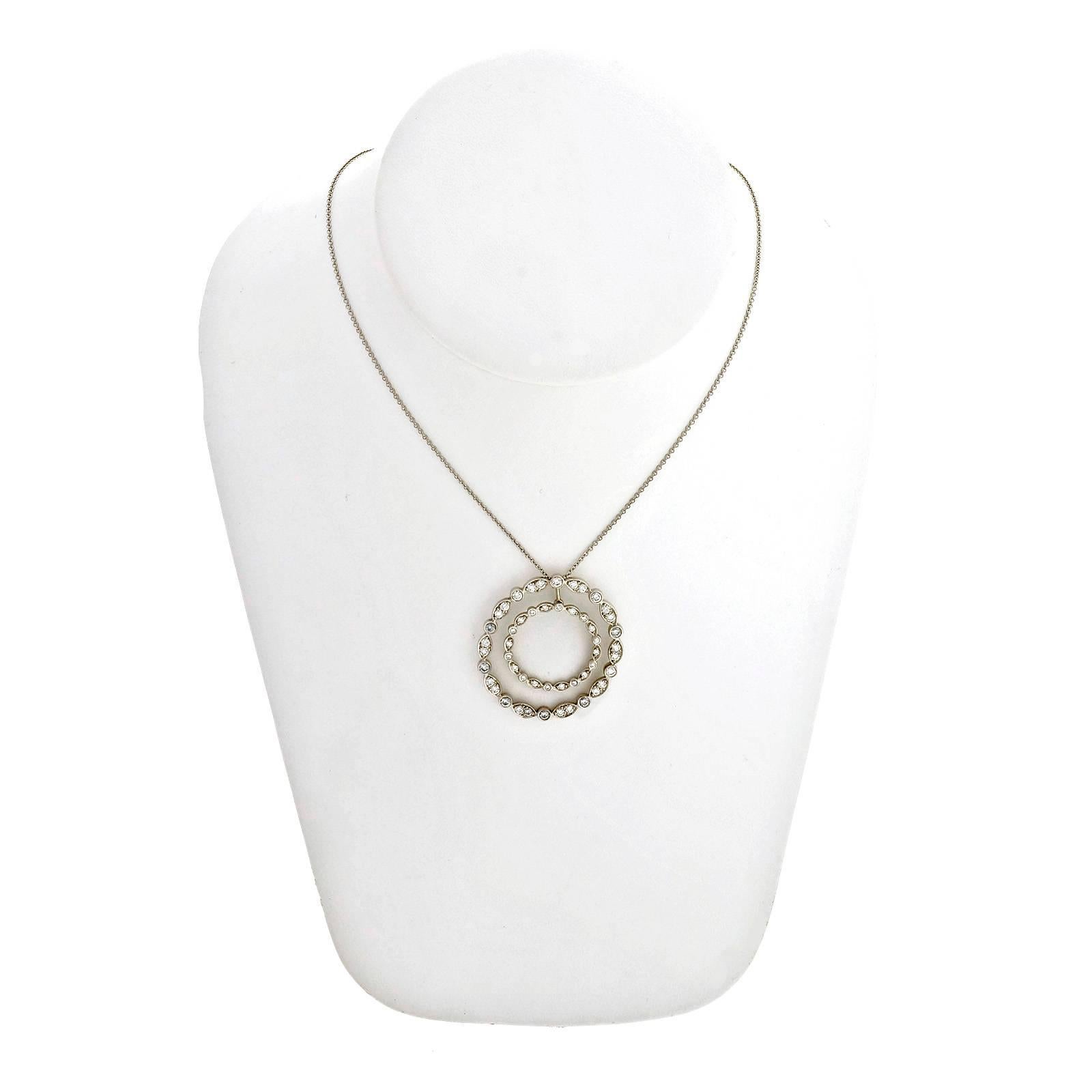 Tiffany & Co. Diamant Platin Swing Kreis Anhänger Halskette 1