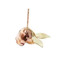 Flower Diamond Rose Green Gold Eearrings