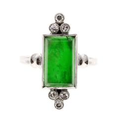 Omphacite Jadeite Jade Diamond Palladium Ring 8