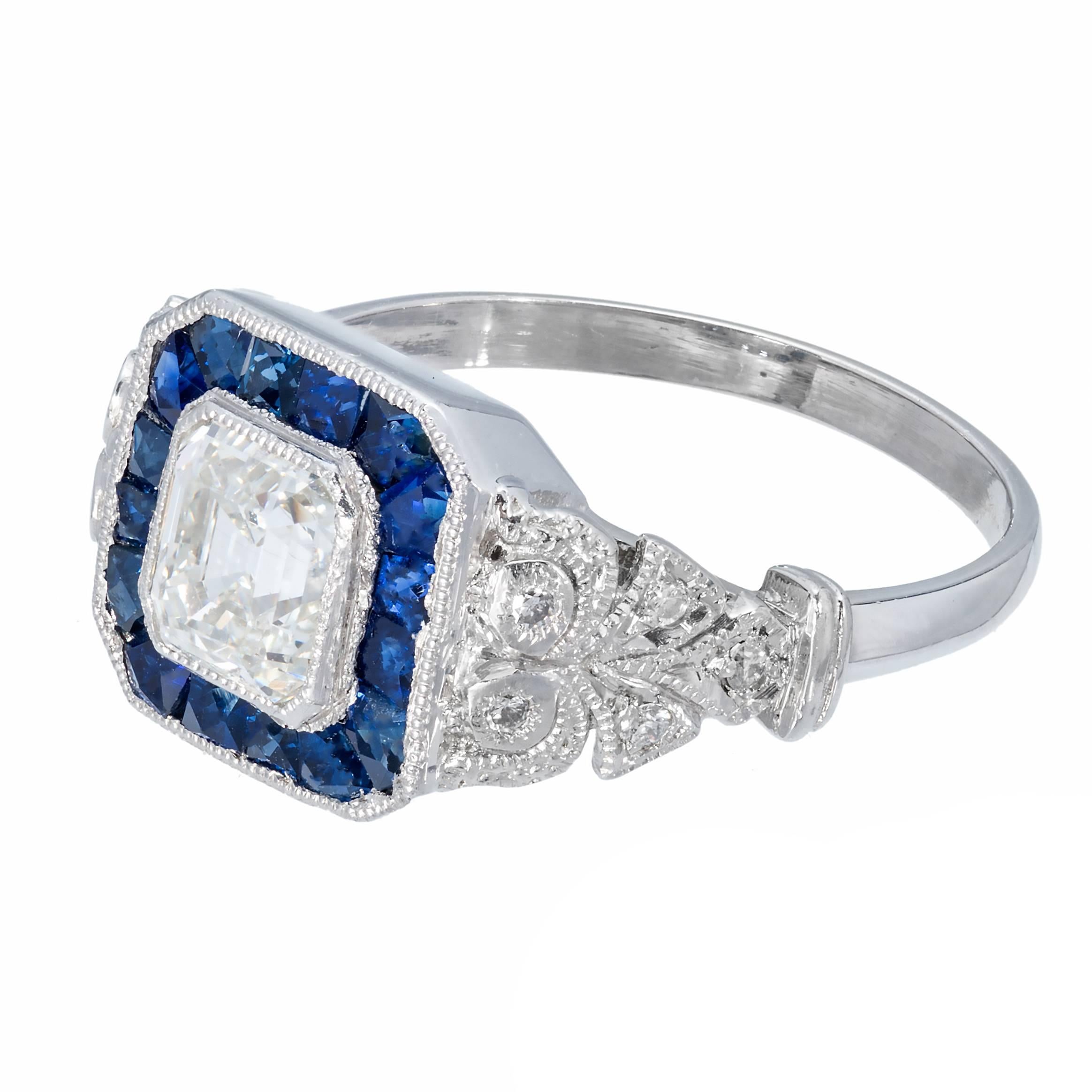 diamond ring with sapphire halo