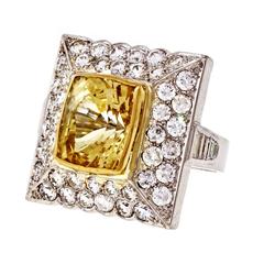 1950s French Natural Sapphire Diamond Platinum Ring 10