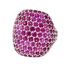 Pink Sapphire Gold Dome Ring