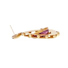 Rock Crystal Foil Back Pearl Victorian Gold Dangle Earrings