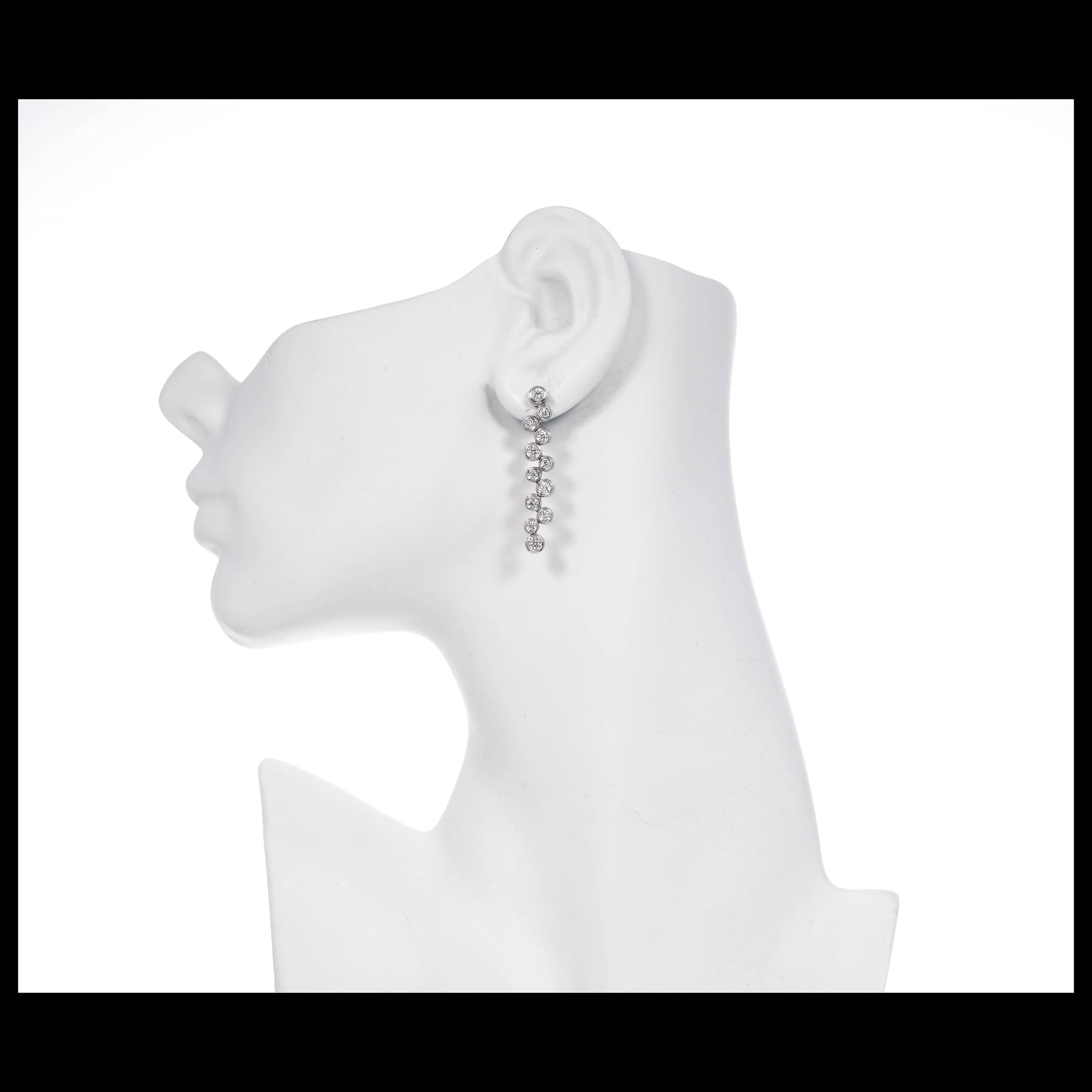Tiffany & Co. Diamond Platinum Dangle Bubbles Earrings 2