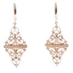 Diamond Gold Open Work Earrings Diamond Gold Open Work Earrings
