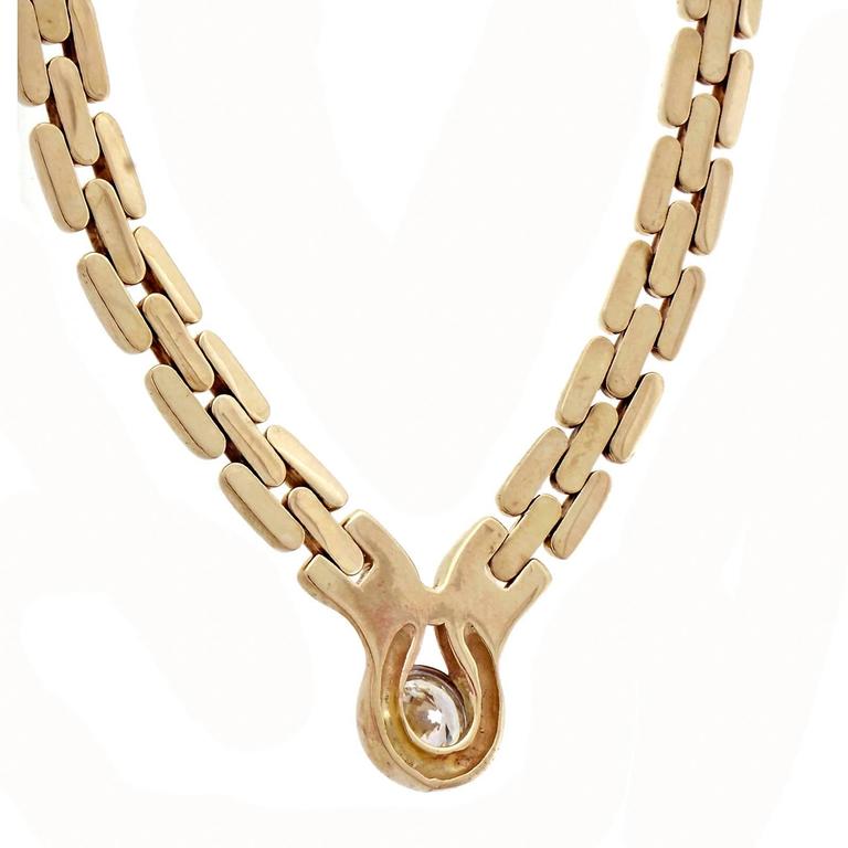 Kurt Gutman Three Row Panther Link Diamond Gold Platinum Necklace at