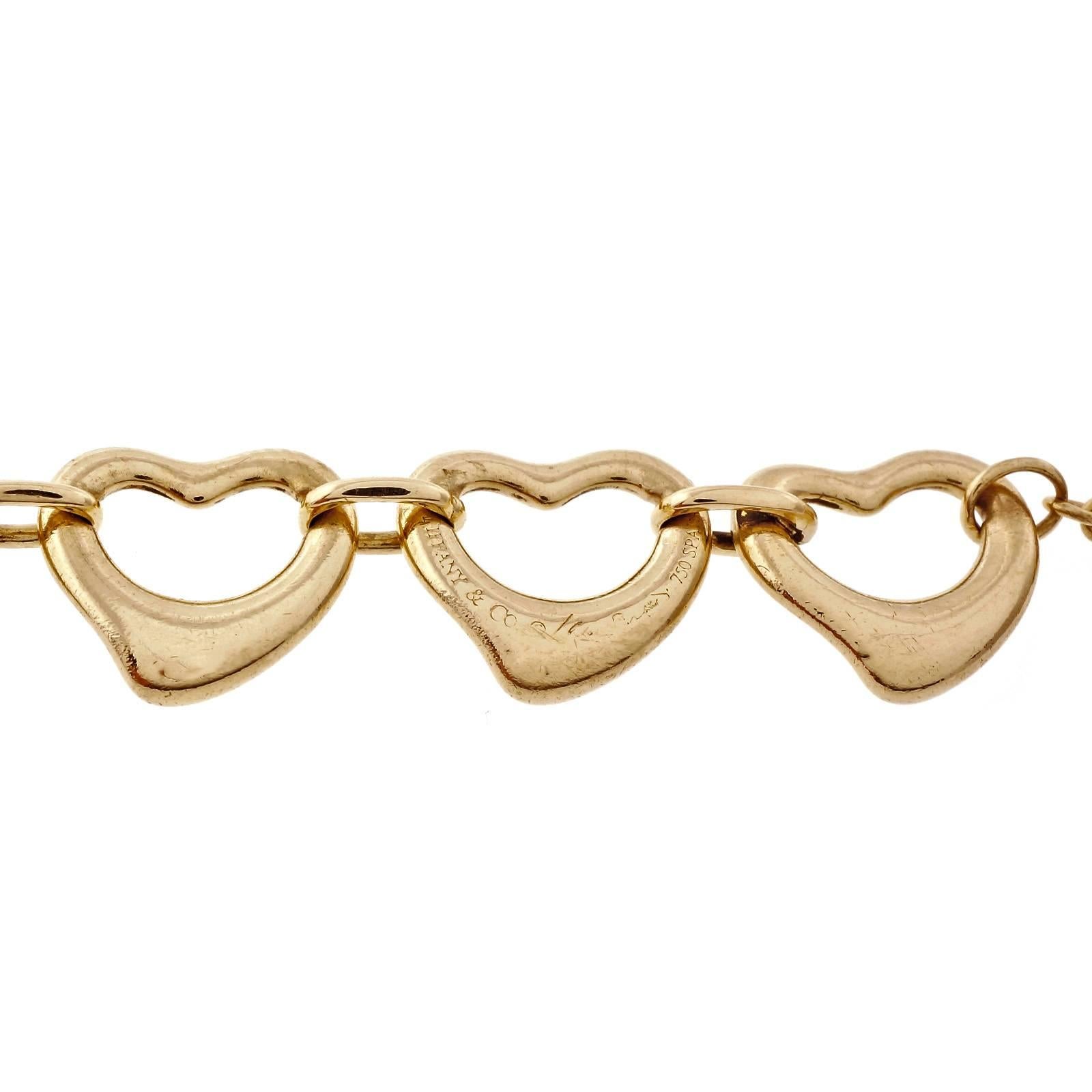 Women's Tiffany & Co. Open Heart Toggle Link Gold Bracelet