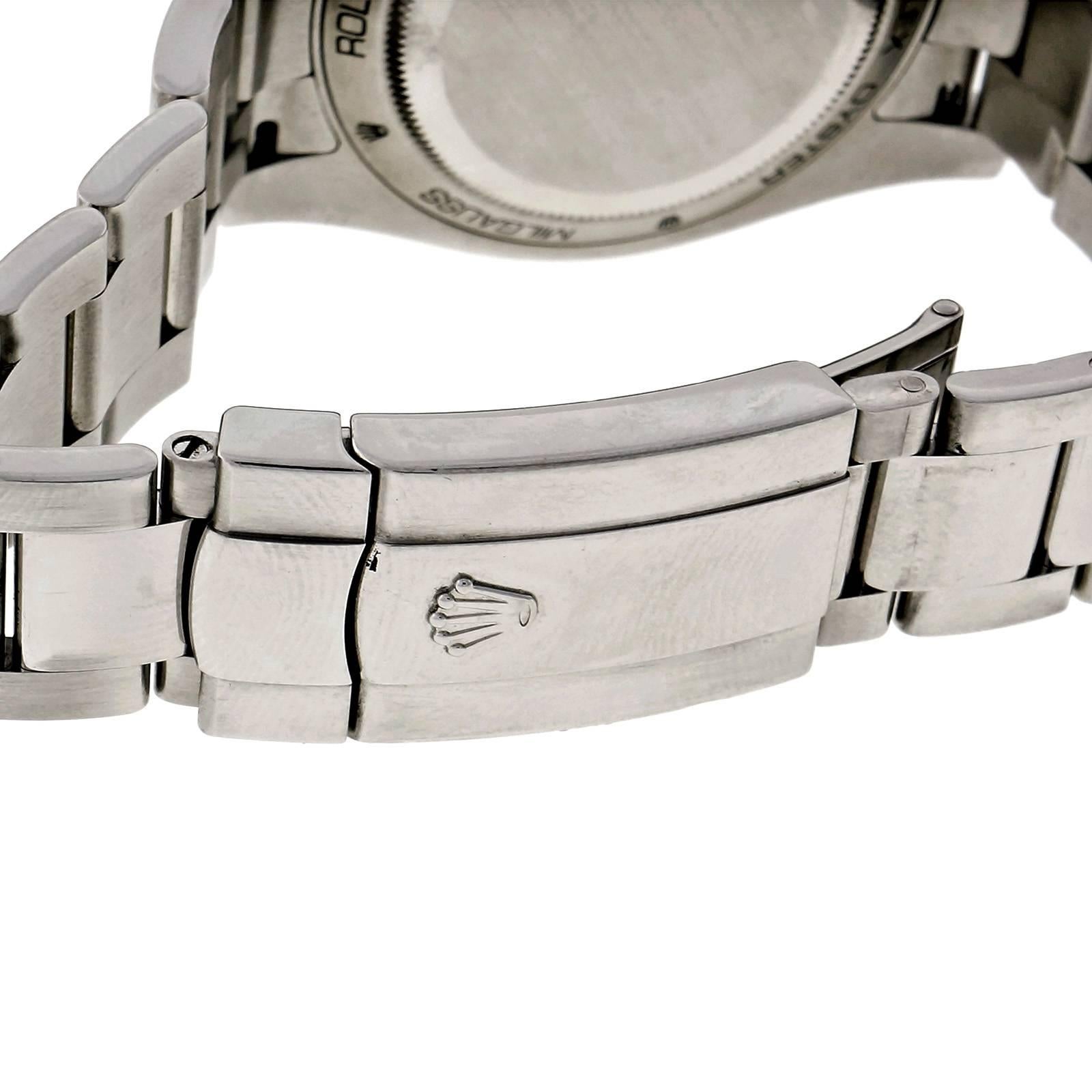 Rolex Stainless Steel Milgauss Blue Dial Wristwatch Ref 116400 In Good Condition In Stamford, CT