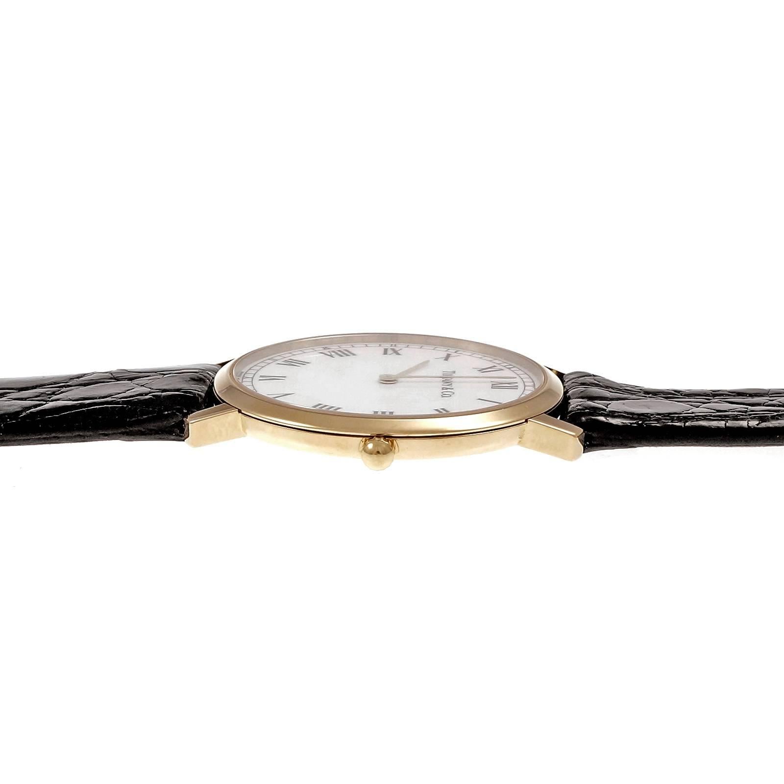 Tiffany & Co. Yellow Gold Quartz Wristwatch In Good Condition In Stamford, CT