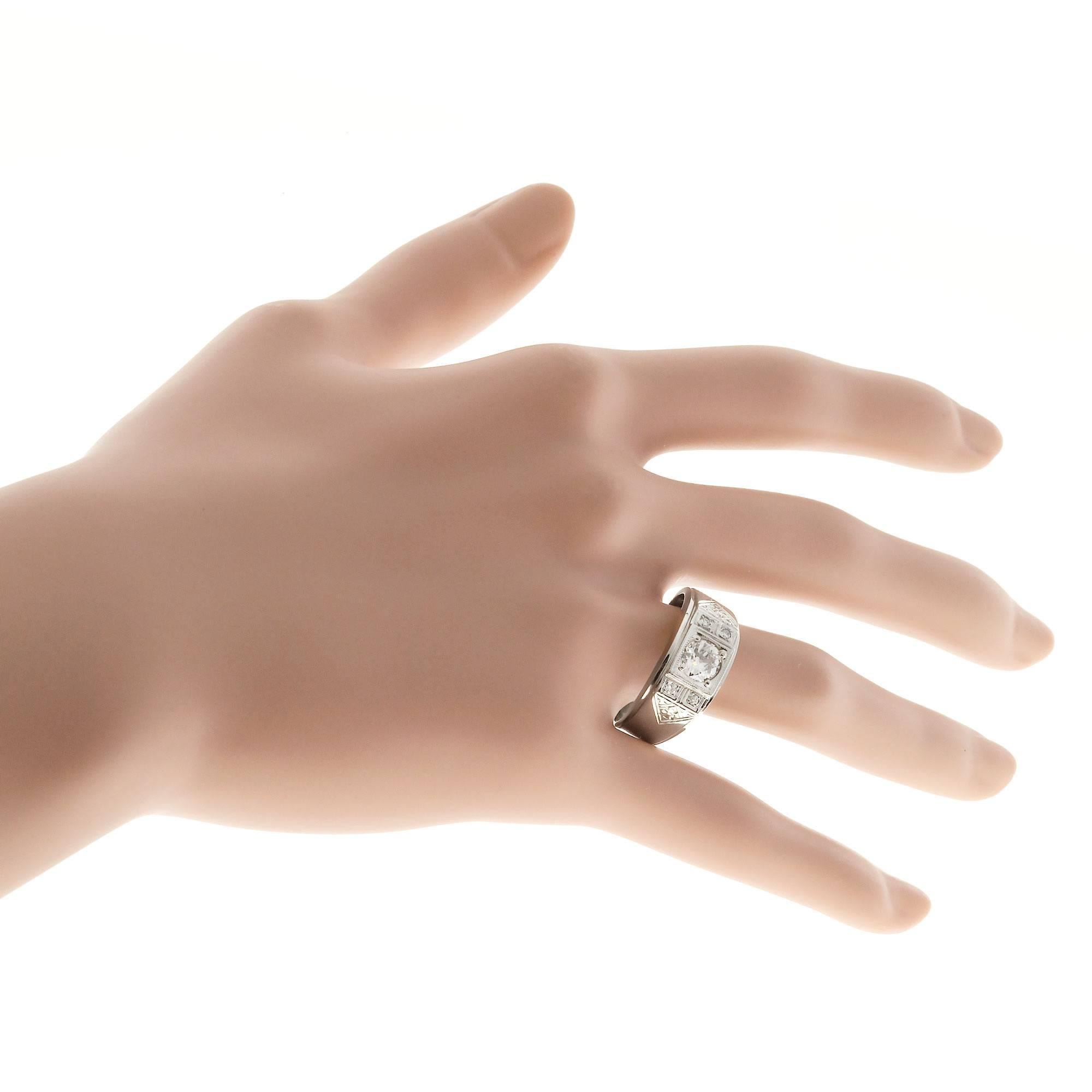 Handgravierter Diamant-Goldring für Männer 2
