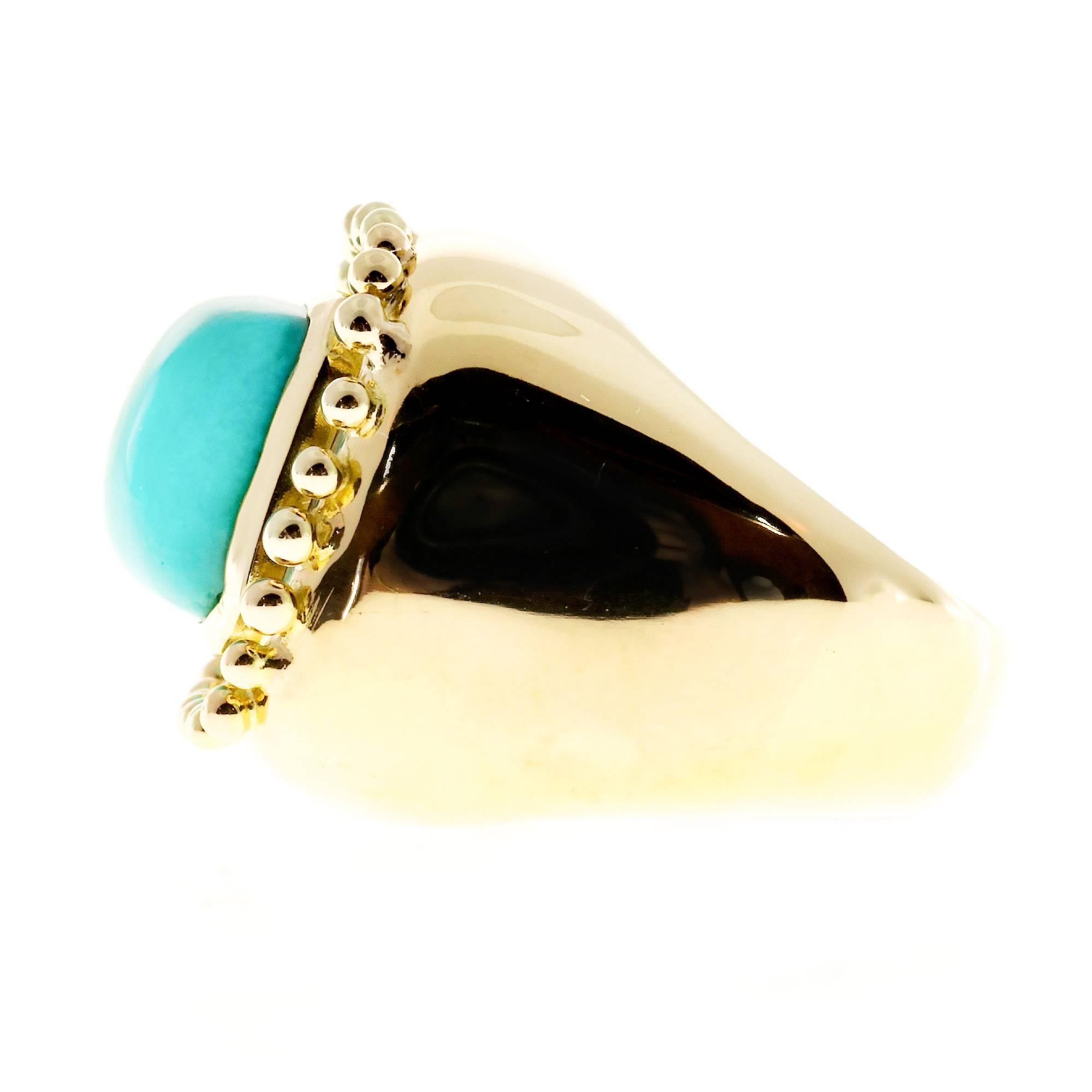 Natural Turquoise Gold Ring In Good Condition In Stamford, CT