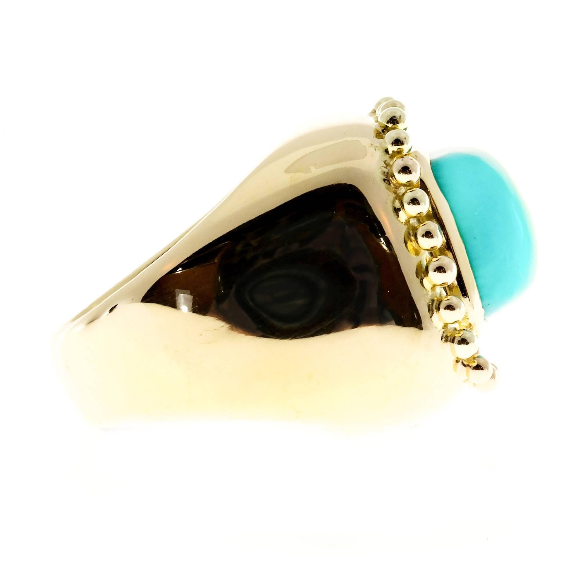 Women's Natural Turquoise Gold Ring