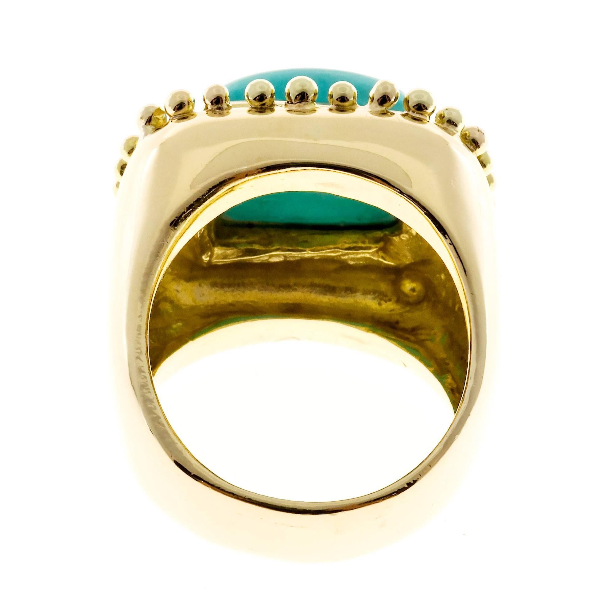 Natural Turquoise Gold Ring 2
