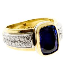 Purple Tanzanite Pave Diamond Gold Platinum Cocktail Ring 12