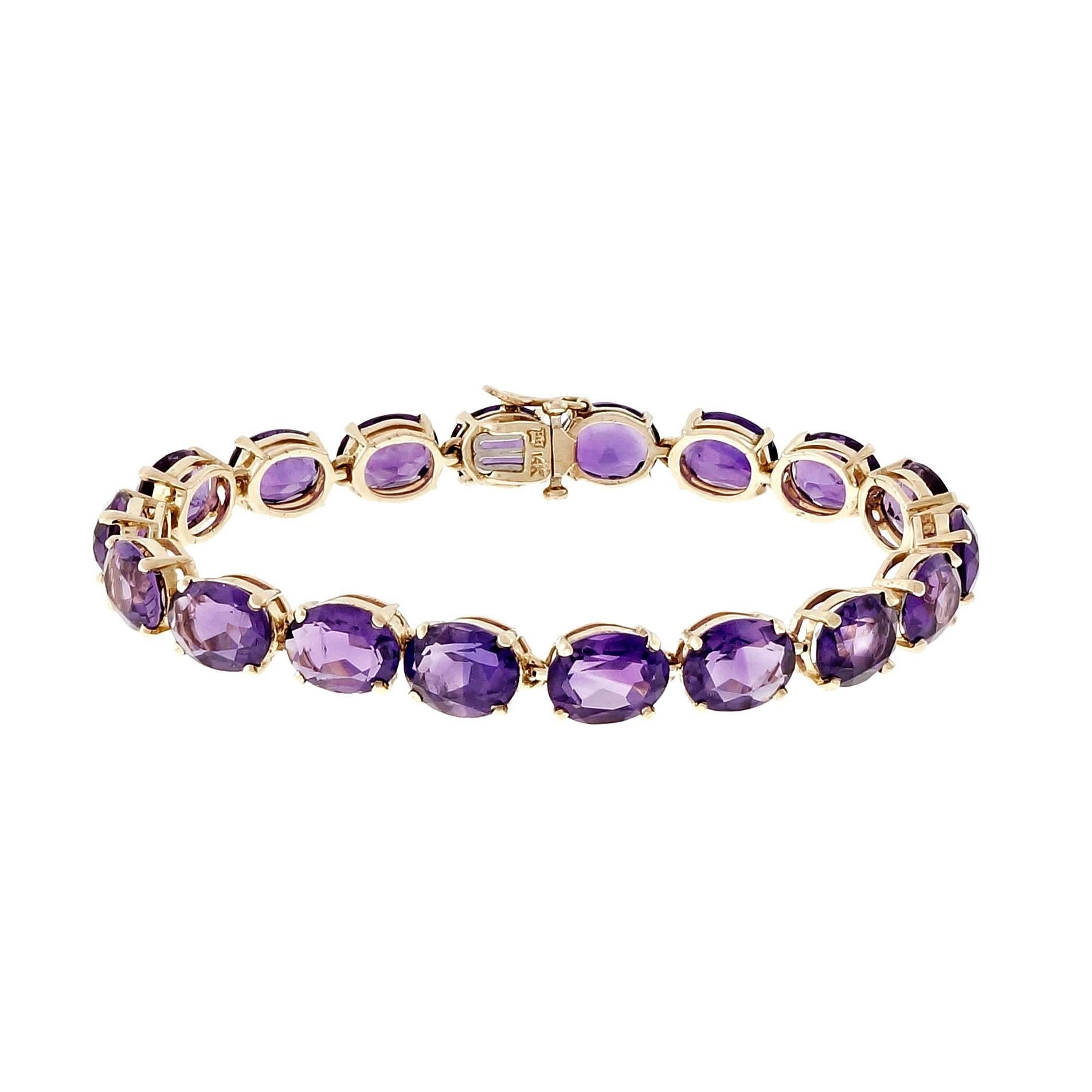 Tiffany & Co Amethyst Gold Link Bracelet 