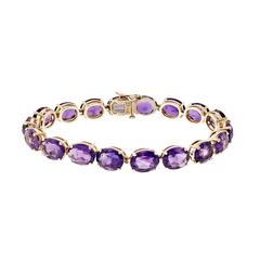 Tiffany & Co Amethyst Gold Link Bracelet 9