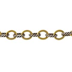 David Yurman Oval Link Silver Gold 30 Inch Necklace