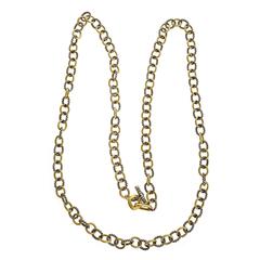 David Yurman Oval Link Silver Gold 30 Inch Necklace