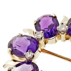 Tiffany & Co. Amethyst Diamond Gold Circle Pin
