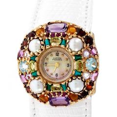 Lucien Piccard Ladies Yellow Gold Gem Set Wristwatch