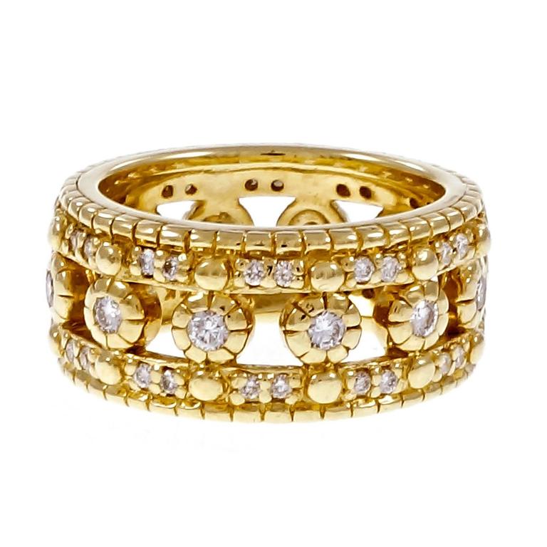Judith Ripka Diamond Gold Eternity Ring For Sale at 1stdibs